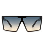 Vitalize - Oversize Retro Square Flat Top Tinted Fashion Women Sunglasses