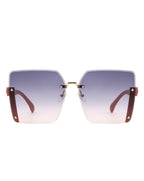 Nysera - Rimless Fashion Square Flat Top Sunglasses