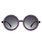 Dreamwey - Round Fashion Rhinestone Circle Oversize Women Sunglasses