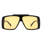 Halia - Square Retro Flat Top Vintage Inspired Fashion Sunglasses