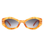 Elysiant - Geometric Oval Slim Fashion Round Cat Eye Sunglasses