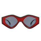 Rosedawn - Futuristic Square Retro Chunky Irregular Geometric Sunglasses
