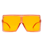 Amarylla - Oversize Flat Top Square Tinted Women Fashion Sunglasses