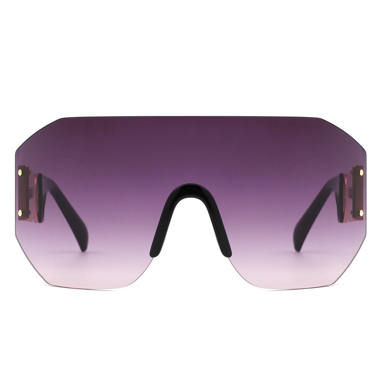 Brio - Oversized Bold Square Retro Rimless Sunglasses