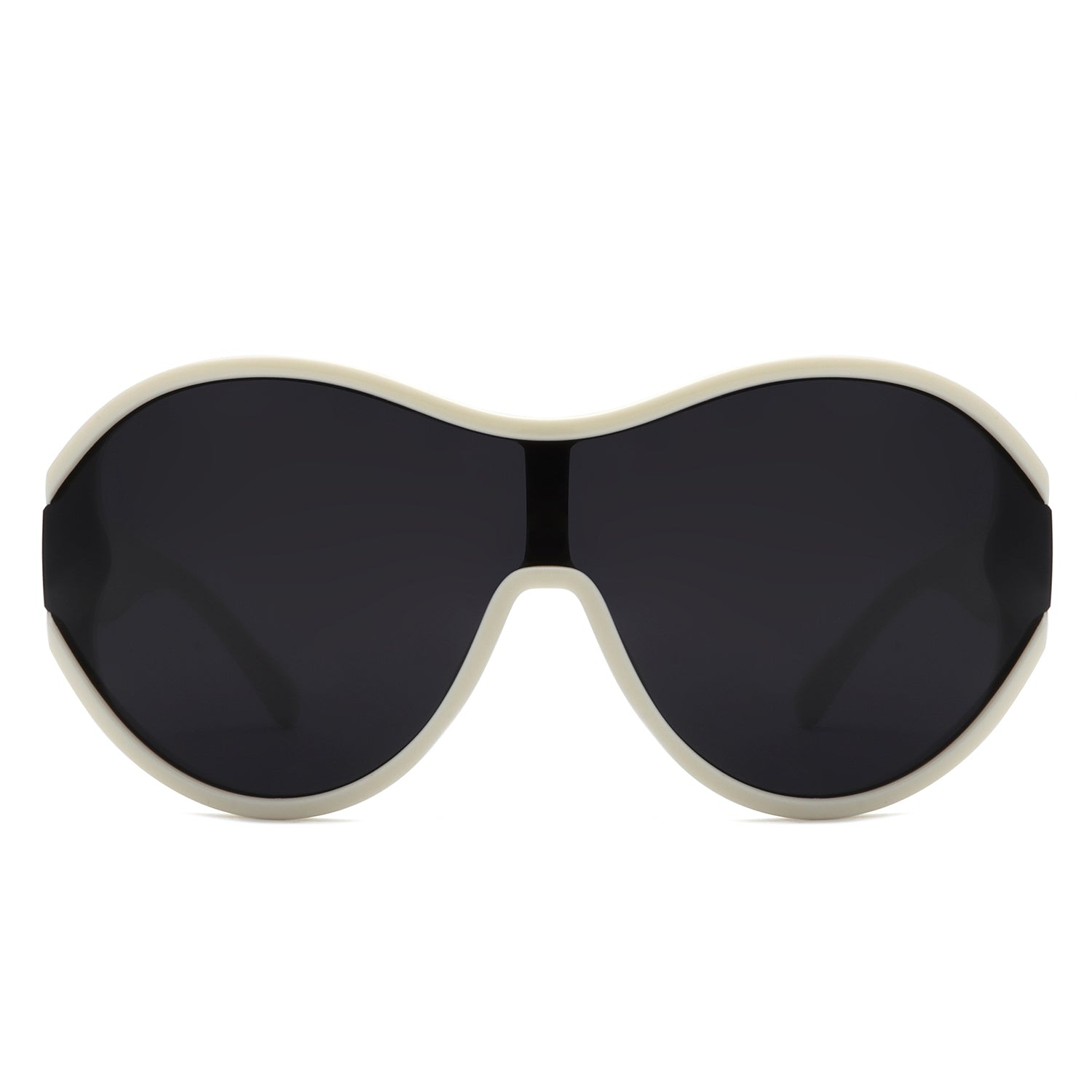 Gwyneth - Oversize Oval Retro Circle Fashion Curved Round Sunglasses