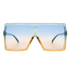 Zenithia - Square Oversize Women Flat Top Fashion Sunglasses