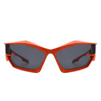 Pollich - Futuristic Rectangle Geometric Chunky Square Fashion Sunglasses
