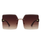 Brisla - Chic Oversized Rimless Square Tinted Fashion Women's Sunglasses