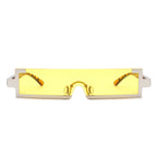 Celestra - Retro Rectangular Narrow Semi Rimless Vintage Slim Fashion Sunglasses