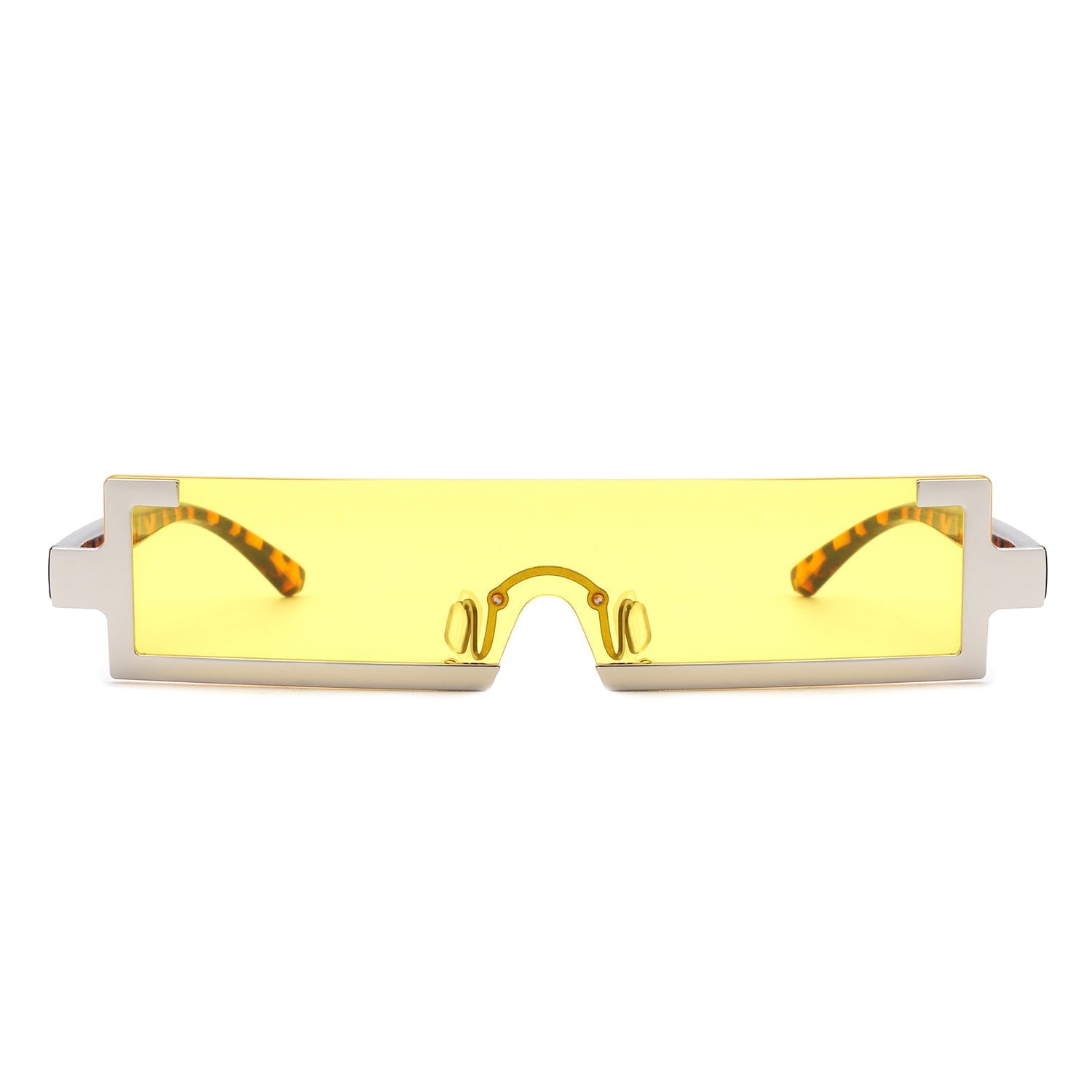 Celestra - Retro Rectangular Narrow Semi Rimless Vintage Slim Fashion Sunglasses