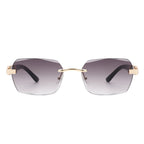 Hailstorm - Rectangle Retro Rimless Tinted Frameless Fashion Square Sunglasses