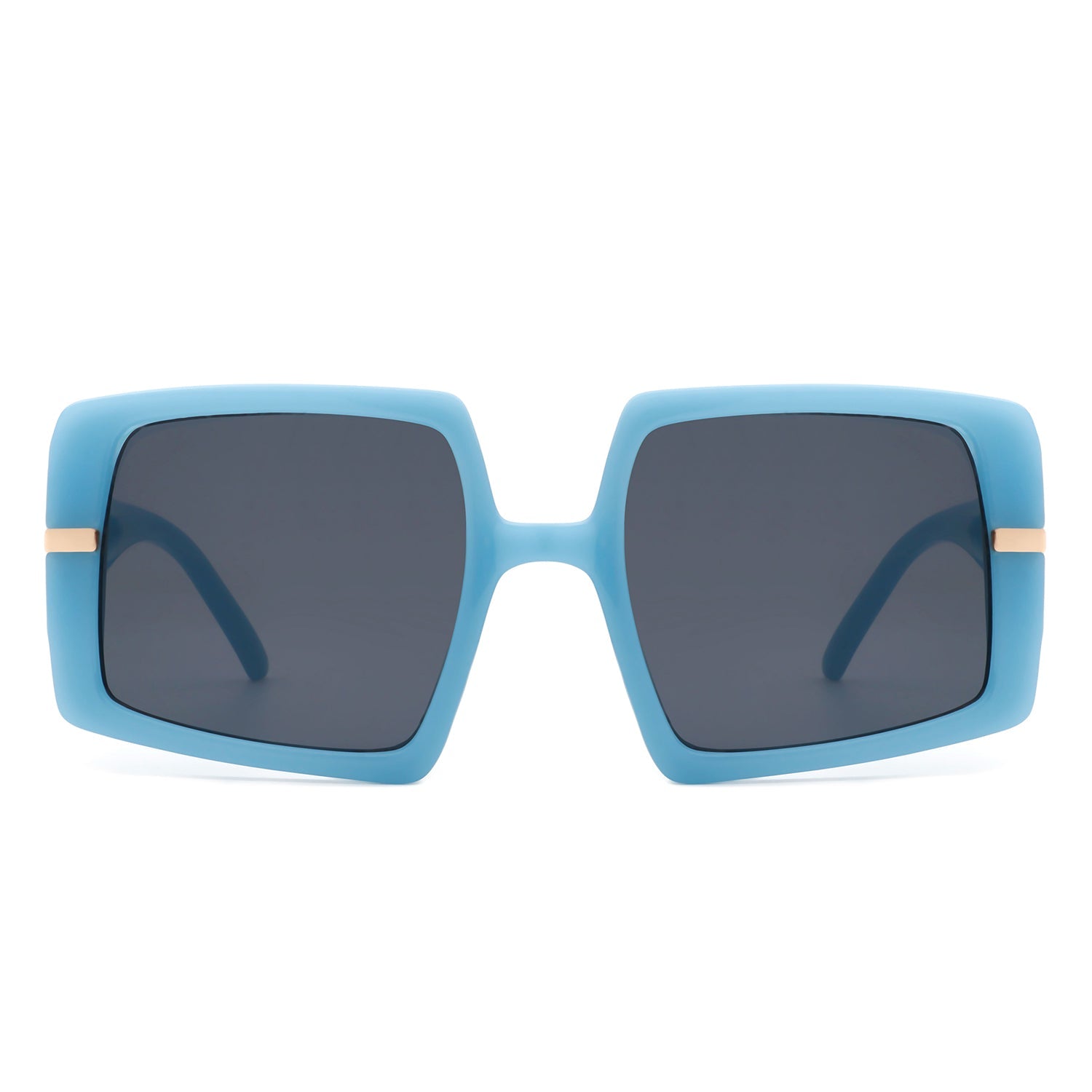 Jasmoria - Oversize Square Geometric Irregular Flat Top Women Sunglasses