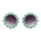 Ysabelia - Round Daisy Flower Shape Circle Party Floral Women Sunglasses