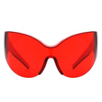 Quirk - Futuristic Oversized Shield Wrap Around Tinted Sunglasses