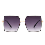 Benazia - Square Oversize Flat Top Large Tinted Women Fashion Sunglasses
