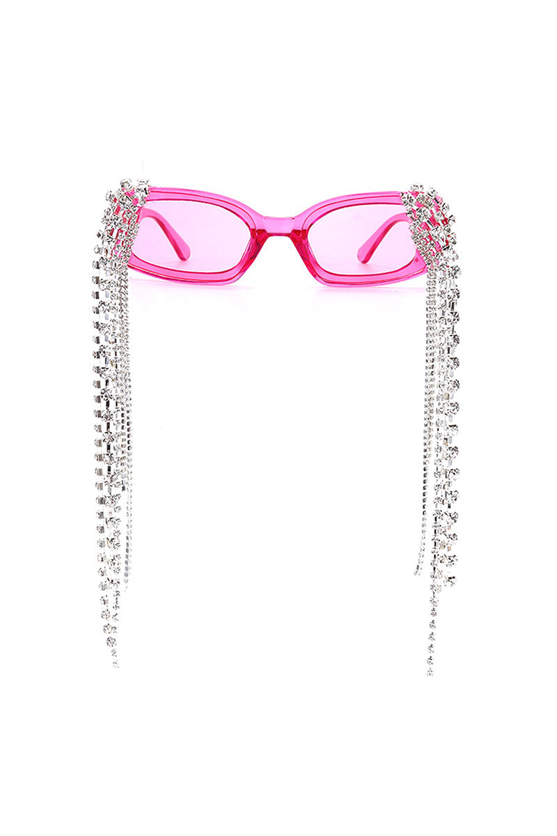 Thyria - Modern Luxury Rhinestone Chi Rectangle Women's Sunglasses