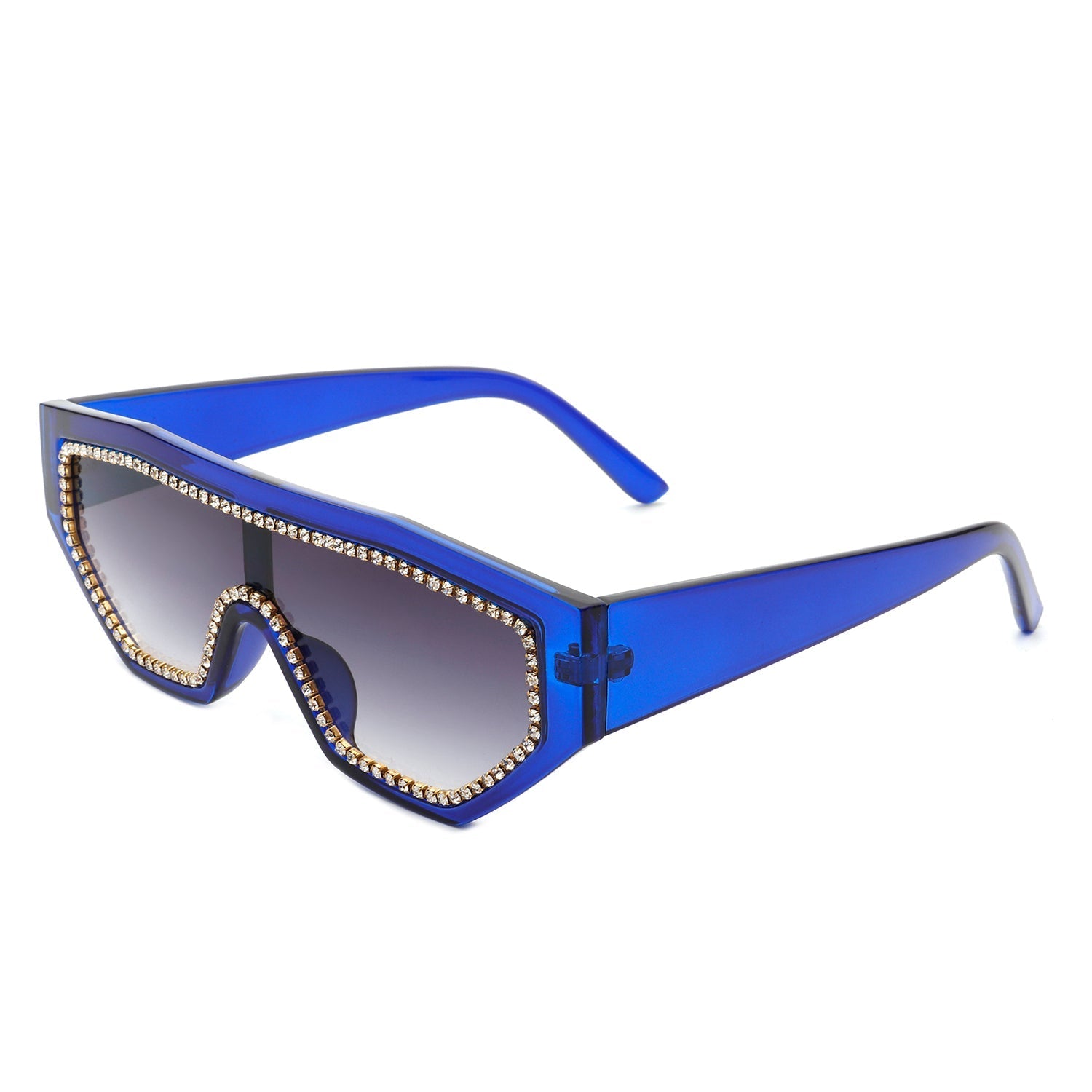 Goldleaf - Geometric Oversize Glitter Square Fashion Women Sunglasses