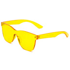 LEMOORE | Retro Flat Lens Candy Color Square Rimless Tinted Colorful Lenses Sunglasses