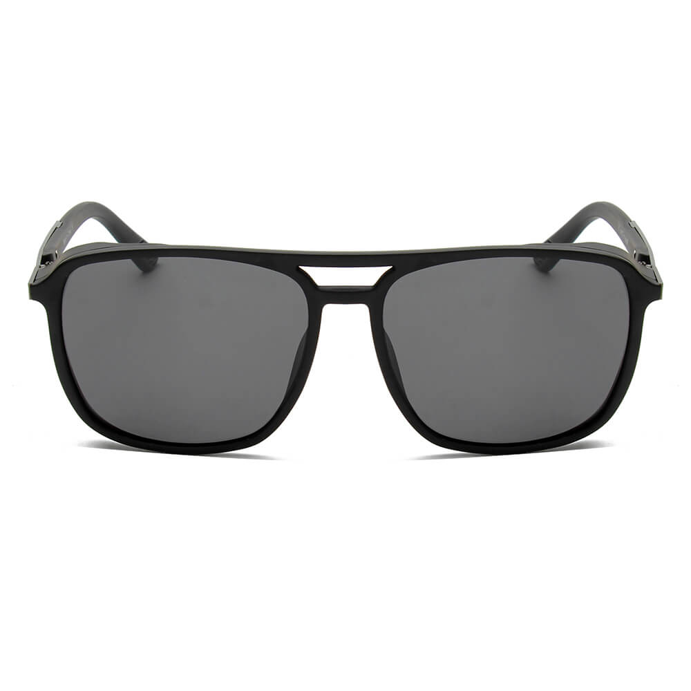 NAPA | Retro Vintage Flat Brow Bar Polarized Square Fashion Sunglasses