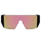 MABLETON | Women Retro Flat Top Lens Square Shield Wrap Around Sunglasses