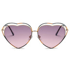 MESA | Women Metal Halo Wire Art Heart Shape Color Lens Sunglasses