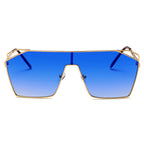 LAVAL | S2071 - Flat Top Metal Oversize Square Fashion Sunglasses