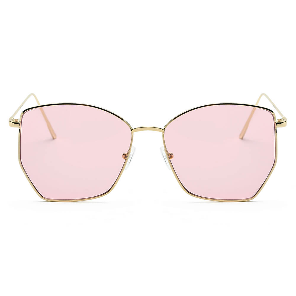 CARDIFF | Women Oversize Geometric Metal Fashion Sunglasses