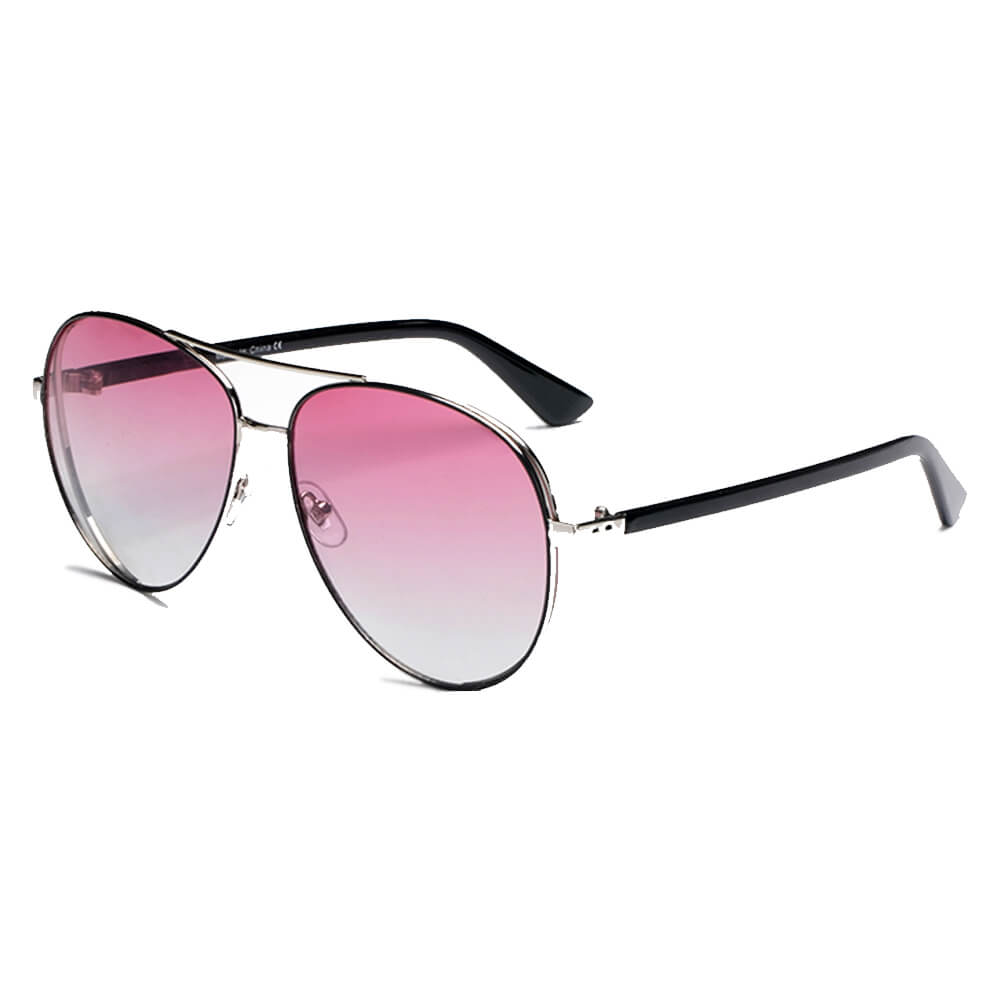 KEARNY | Classic Flat Top Brow Bar Aviator Fashion Sunglasses
