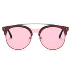 ENDICOTT | Round Circle Brow-Bar Tinted Lens Sunglasses