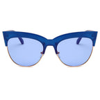 HENRIETTA | Women Half Frame Round Cat Eye Sunglasses