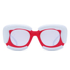 Twirl - Square Geometric Irregular Chunky Fashion Futuristic Sunglasses