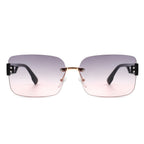Dreamsea - Rectangle Classic Rimless Square Retro Tinted Fashion Sunglasses
