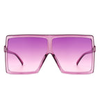 Amarylla - Oversize Flat Top Square Tinted Women Fashion Sunglasses