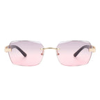 Hailstorm - Rectangle Retro Rimless Tinted Frameless Fashion Square Sunglasses