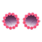 Ysabelia - Round Daisy Flower Shape Circle Party Floral Women Sunglasses
