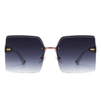 Brisla - Chic Oversized Rimless Square Tinted Fashion Women's Sunglasses