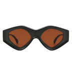 Rosedawn - Futuristic Square Retro Chunky Irregular Geometric Sunglasses