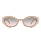 Elysiant - Geometric Oval Slim Fashion Round Cat Eye Sunglasses