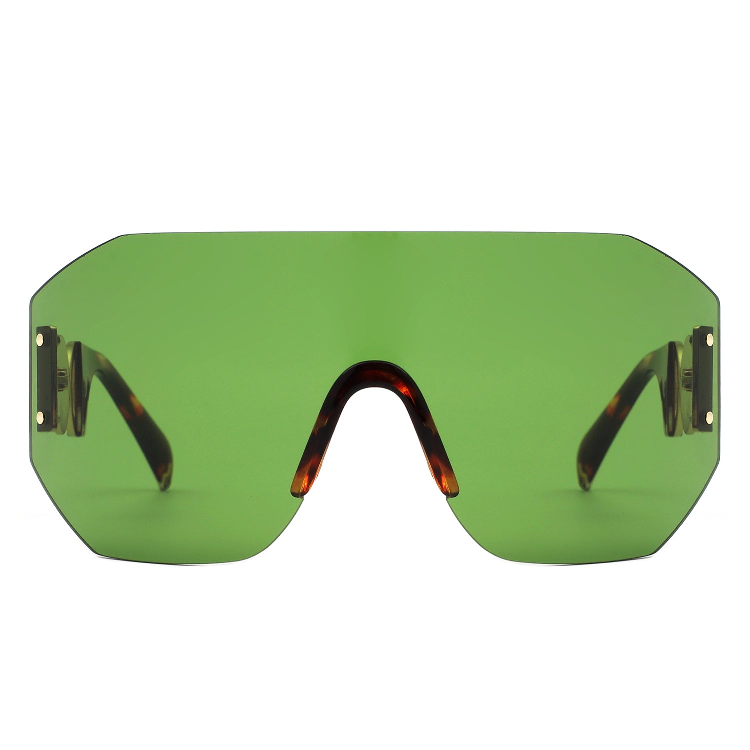 Brio - Oversized Bold Square Retro Rimless Sunglasses