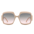 Emblazon - Women Oversize Flat Top Fashion Square Sunglasses