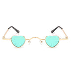 Zyral - Metal Heart Shaped Tinted Mini Color Pop Sunglasses