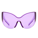 Quirk - Futuristic Oversized Shield Wrap Around Tinted Sunglasses