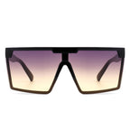 Vitalize - Oversize Retro Square Flat Top Tinted Fashion Women Sunglasses
