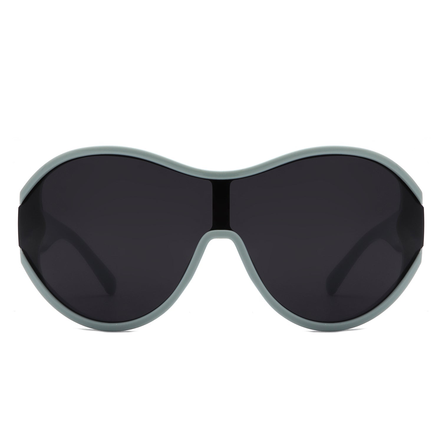 Gwyneth - Oversize Oval Retro Circle Fashion Curved Round Sunglasses