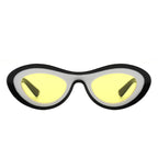 Alba - Oval Retro Round Tinted Fashion Cat Eye Sunglasses