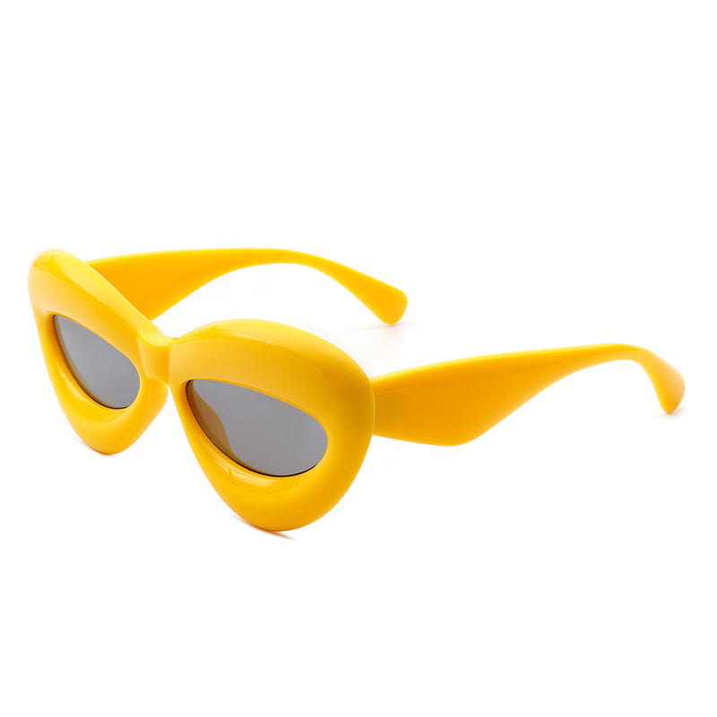 Vexa - Fashion Trendy Cat-eye Thick Frame Sexy Lip Sunglasses
