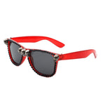 Myralis - Classic Horn Rim Rhinestone Gothic Skull Square Sunglasses