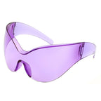 Quirk - Futuristic Oversized Shield Wrap Around Tinted Sunglasses