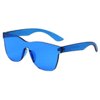 LEMOORE | Retro Flat Lens Candy Color Square Rimless Tinted Colorful Lenses Sunglasses