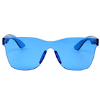 LEMOORE | Retro Flat Lens Candy Color Square Rimless Tinted Colorful Lenses Sunglasses